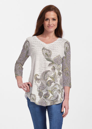 Crocodile Vine (8066) ~ V-neck Flowy Tunic