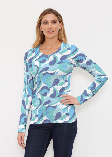 Disco Blue (8067) ~ Thermal Long Sleeve Crew Shirt