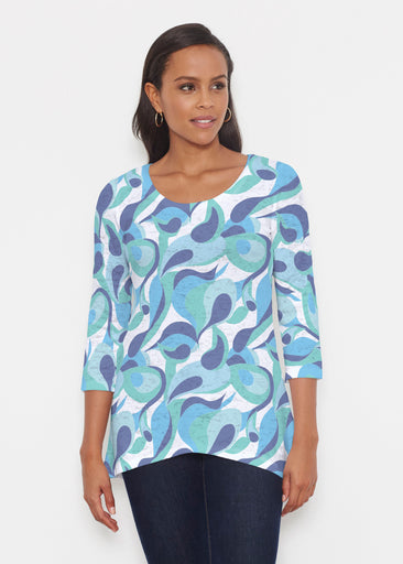 Disco Blue (8067) ~ Katherine Hi-Lo Thermal Tunic