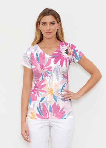 Loves me Loves me Not (8068) ~ Signature Cap Sleeve V-Neck Shirt