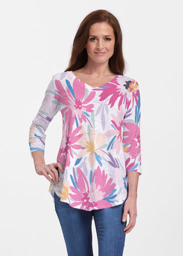 Loves me Loves me Not (8068) ~ V-neck Flowy Tunic