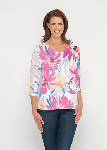 Loves me Loves me Not (8068) ~ Signature 3/4 Sleeve V-Neck Top