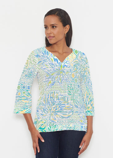 Summer Vibes (8069) ~ Banded 3/4 Bell-Sleeve V-Neck Tunic