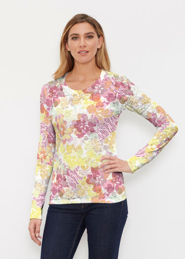 Hollyhocks (8070) ~ Thermal Long Sleeve Crew Shirt