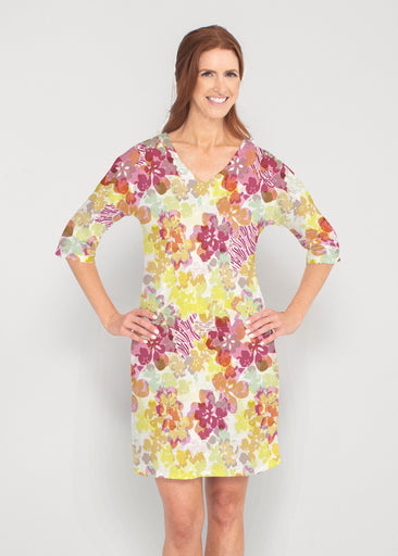 Hollyhocks (8070) ~ Lucy 3/4 Sleeve V-Neck Dress
