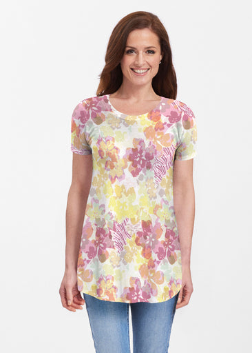 Hollyhocks (8070) ~ Short Sleeve Butterknit tunic