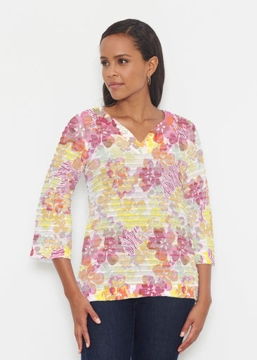Hollyhocks (8070) ~ Banded 3/4 Bell-Sleeve V-Neck Tunic
