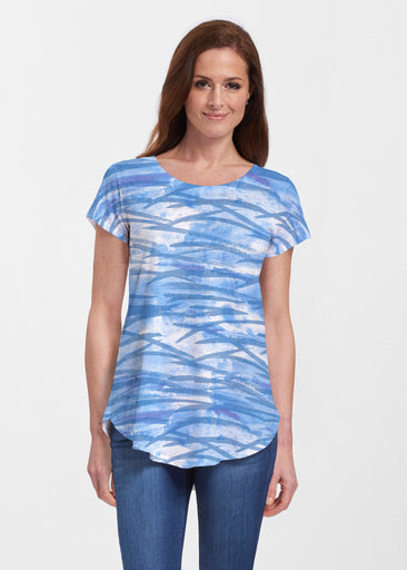 High Tide (8071) ~ Short Sleeve Scoop Neck Flowy Tunic