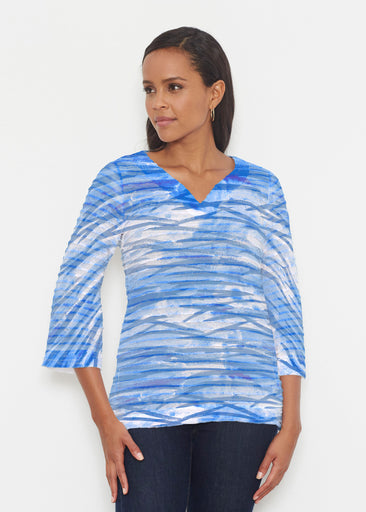 High Tide (8071) ~ Banded 3/4 Bell-Sleeve V-Neck Tunic