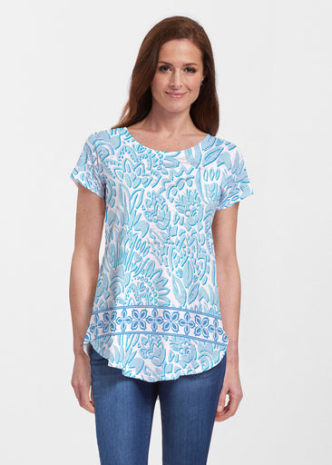 Bohemian Summer (8072) ~ Short Sleeve Scoop Neck Flowy Tunic