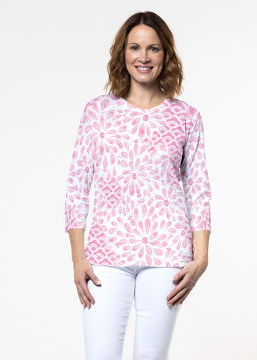 Daybreak Pink (8073) ~ Signature 3/4 Sleeve Crew Neck Top