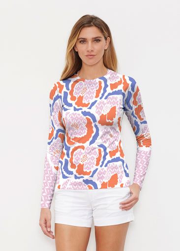 Peonies Pink (8074) ~ Long Sleeve Rash Guard