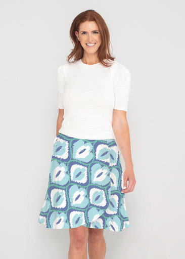 Ikat Buds Blue (8075) ~ Wrap Skirt