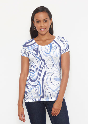 Swirly Blue (8076) ~ Short Sleeve Scoop Shirt