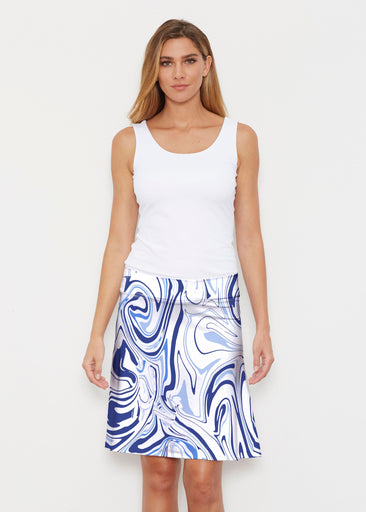 Swirly Blue (8076) ~ Silky Brenda Skirt 21 inch