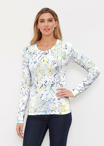 Pixie Blue (8077) ~ Thermal Long Sleeve Crew Shirt