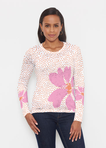 Daisy Dots Pink (8079) ~ Signature Long Sleeve Crew Shirt