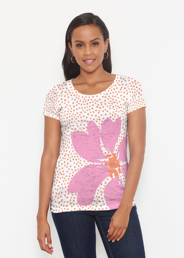 Daisy Dots Pink (8079) ~ Short Sleeve Scoop Shirt