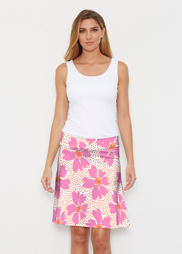 Daisy Dots Pink (8079) ~ Silky Brenda Skirt 21 inch