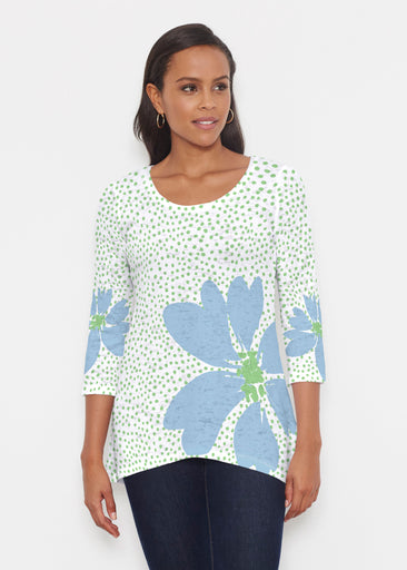 Daisy Dots Blue (8081) ~ Katherine Hi-Lo Thermal Tunic