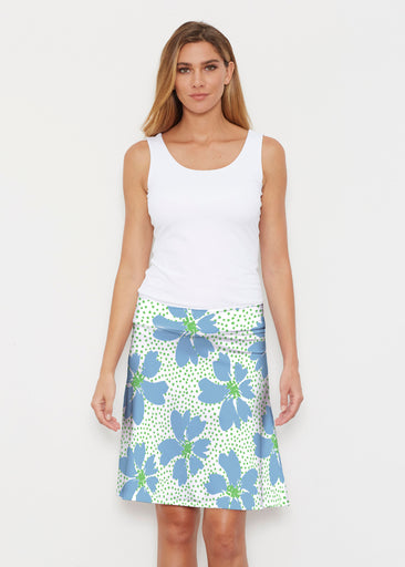 Daisy Dots Blue (8081) ~ Silky Brenda Skirt 21 inch