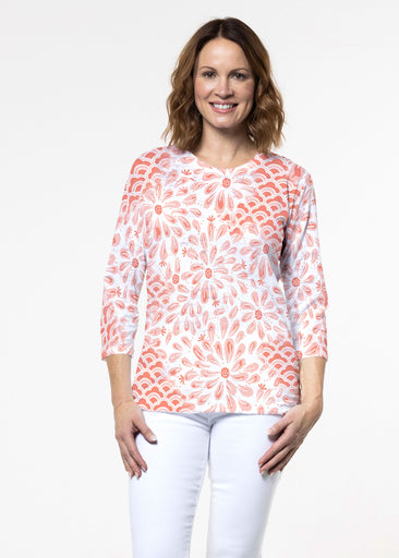 Daybreak Orange (8084) ~ Signature 3/4 Sleeve Crew Neck Top