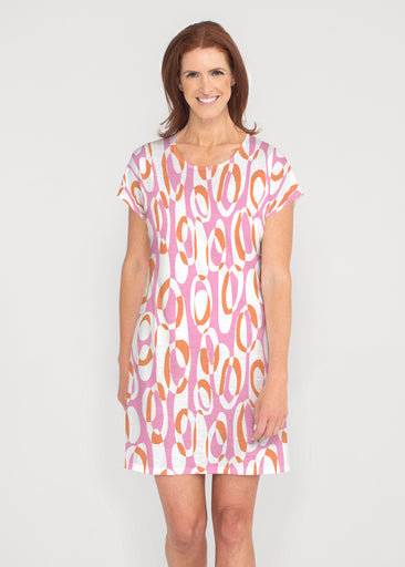 Loop ta Loop Pink (8085) ~ French Terry Short Sleeve Crew Dress