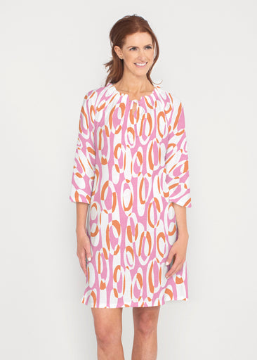 Loop ta Loop Pink (8085) ~ Gathered Neck Bell Sleeve Dress