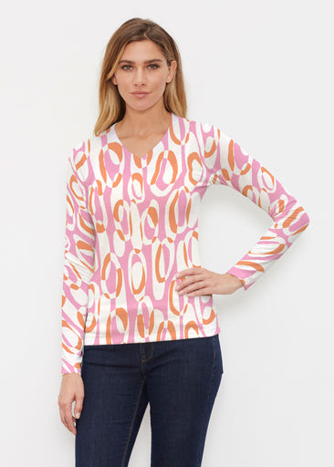 Loop ta Loop Pink (8085) ~ Butterknit Long Sleeve V-Neck Top