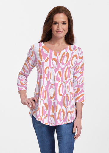 Loop ta Loop Pink (8085) ~ V-neck Flowy Tunic