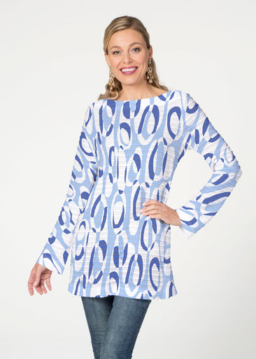 Loop ta Loop Blue (8086) ~ Banded Boatneck Tunic