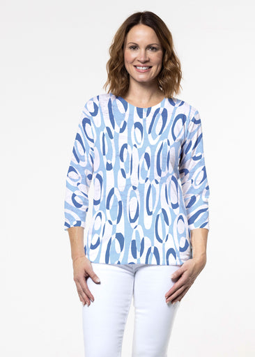Loop ta Loop Blue (8086) ~ Signature 3/4 Sleeve Crew Neck Top