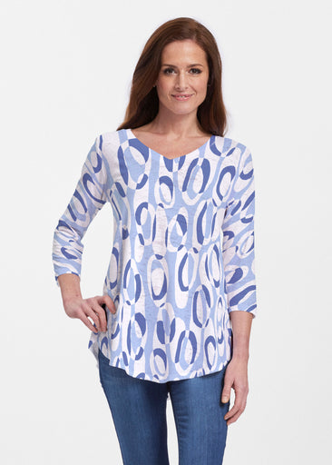 Loop ta Loop Blue (8086) ~ V-neck Flowy Tunic