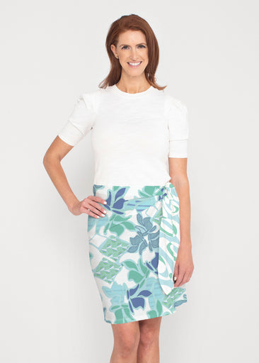 Sail Blue (8087) ~ Side Tie Pencil Skirt