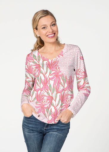 A lot of Lillies (8088) ~ French Terry V-neck Top