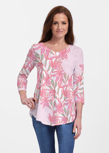 A lot of Lillies (8088) ~ V-neck Flowy Tunic