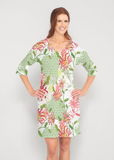 Lucia Green (8089) ~ Lucy 3/4 Sleeve V-Neck Dress