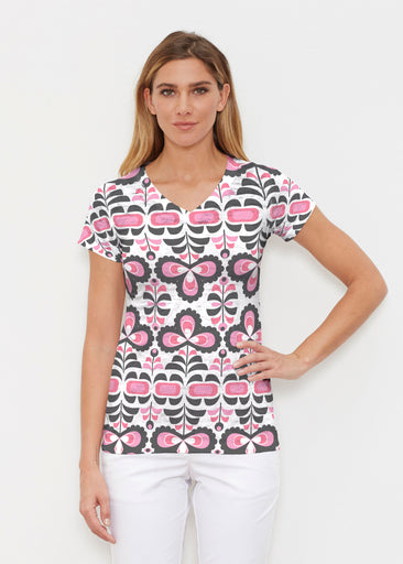 Lolly (8090) ~ Signature Cap Sleeve V-Neck Shirt