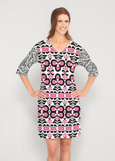 Lolly (8090) ~ Lucy 3/4 Sleeve V-Neck Dress