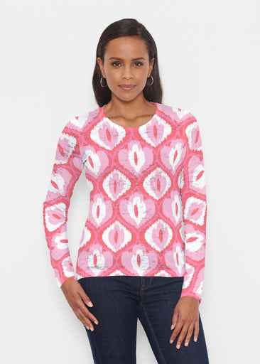 Ikat Buds Red/Pink (8096) ~ Signature Long Sleeve Crew Shirt