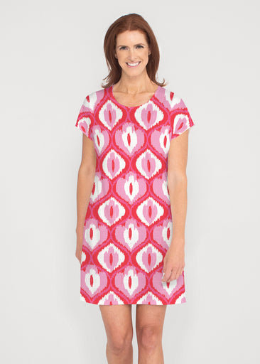 Ikat Buds Red/Pink (8096) ~ Lucy Tee Dress